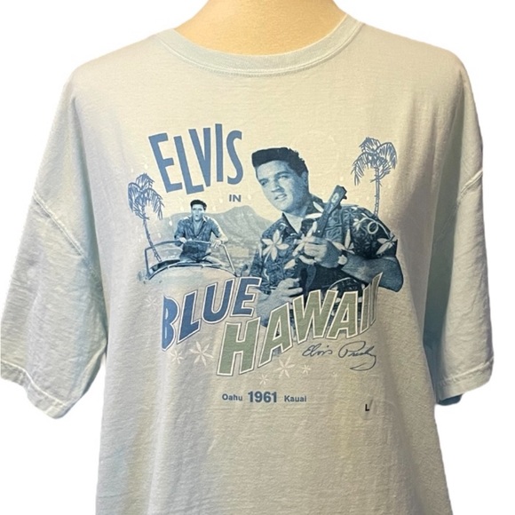 Elvis Presley Elvis in Blue Hawaii Malibu Shirts Light Blue Large NWT - Picture 10 of 13